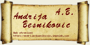 Andrija Besniković vizit kartica